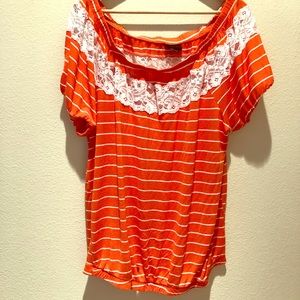 Torrid orange lace top